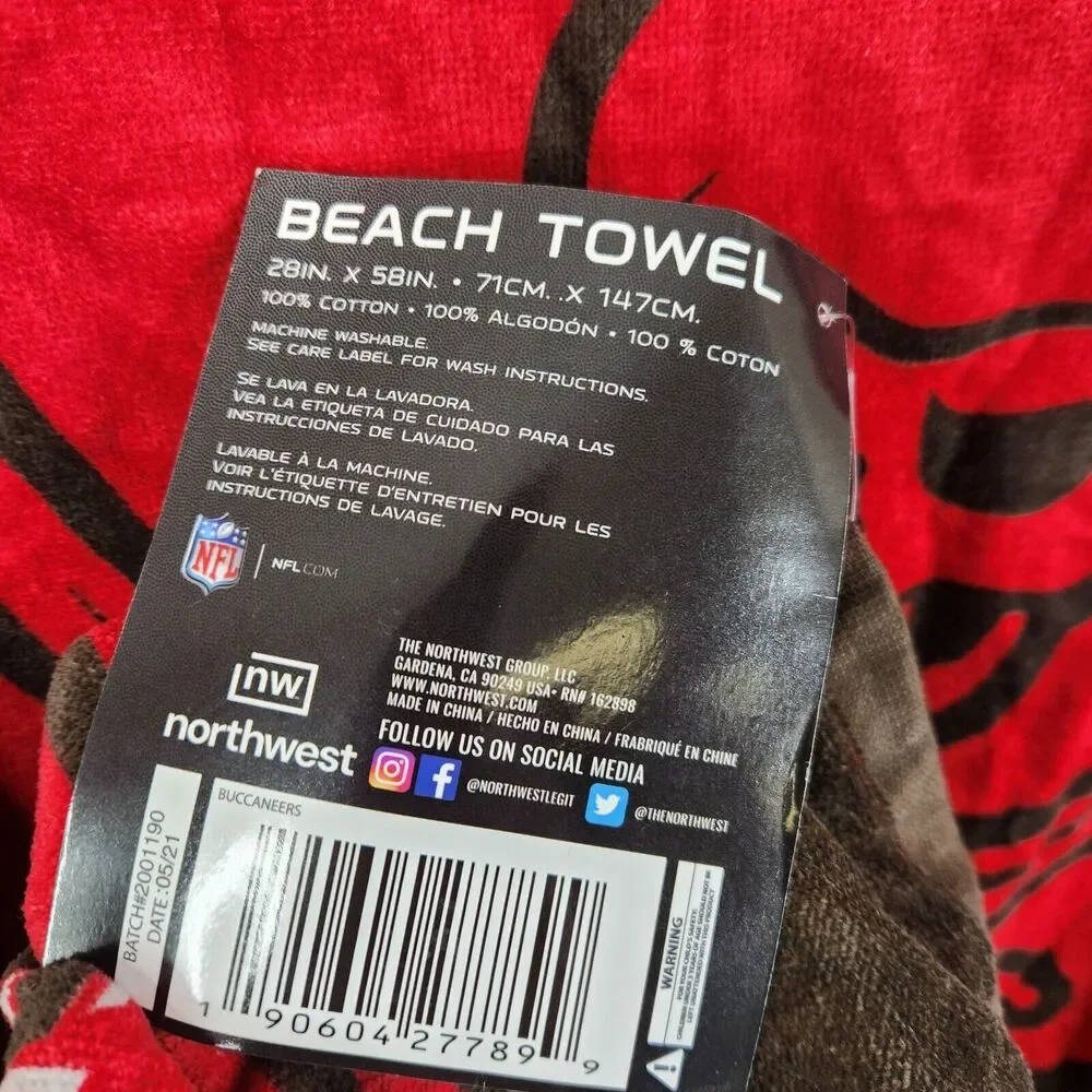 NEW NFL Tampa Bay Buccaneers Beach Towel